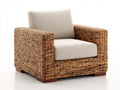 Poltrona da giardino - fibra naturale-tessuto-legno - 98x88x79 cm - beige-naturale - stile mediterraneo