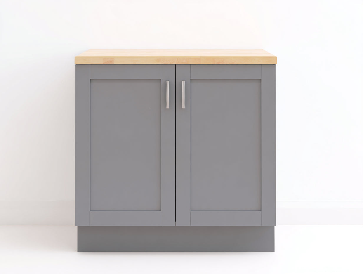 Credenza - Legno-MDF - 84x42x88 cm - Grigio chiaro-Rovere chiaro - Moderno minimalista