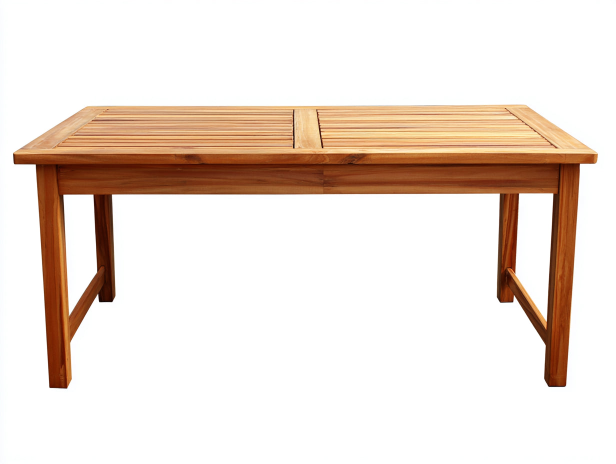 Tavolo da giardino - Legno - 160x90x75 cm - Marrone miele - Stile naturale