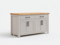 Credenza - Legno-MDF - 138x45x88 cm - Grigio chiaro-Rovere - Moderno
