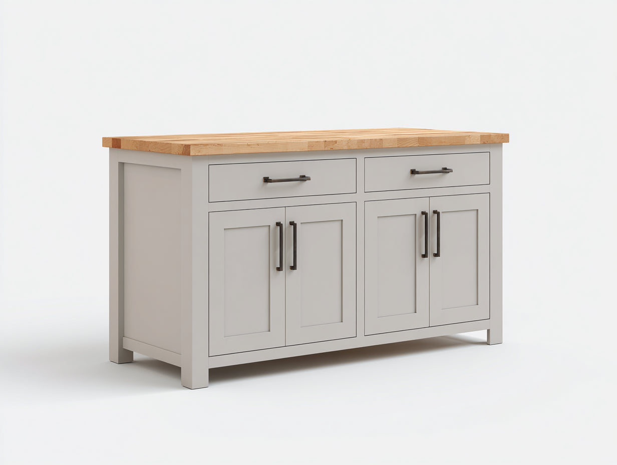 Credenza - Legno-MDF - 138x45x88 cm - Grigio chiaro-Rovere - Moderno