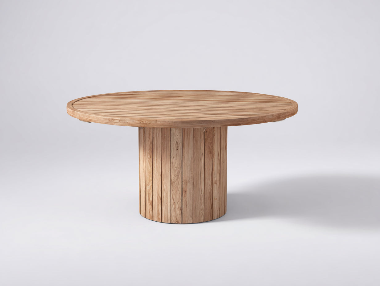 Tavolo da giardino - Legno - 145x145x76 cm - Teak naturale chiaro - Stile moderno