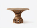Tavolo da giardino - Legno - 150x150x76 cm - Noce naturale - Stile scultoreo