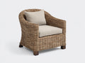 Poltrona da giardino - fibra naturale-tessuto-legno - 91x83x81 cm - beige-naturale - stile mediterraneo