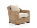 Poltrona da giardino - fibra naturale-tessuto-legno - 88x82x78 cm - beige-naturale - stile mediterraneo