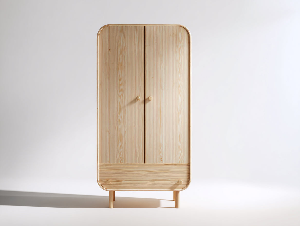 Armadio-derivato del legno-95x50x180 cm-pino naturale-scandinavo
