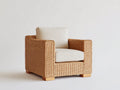 Poltrona da giardino - fibra naturale-tessuto-legno - 95x87x82 cm - beige-naturale - stile mediterraneo
