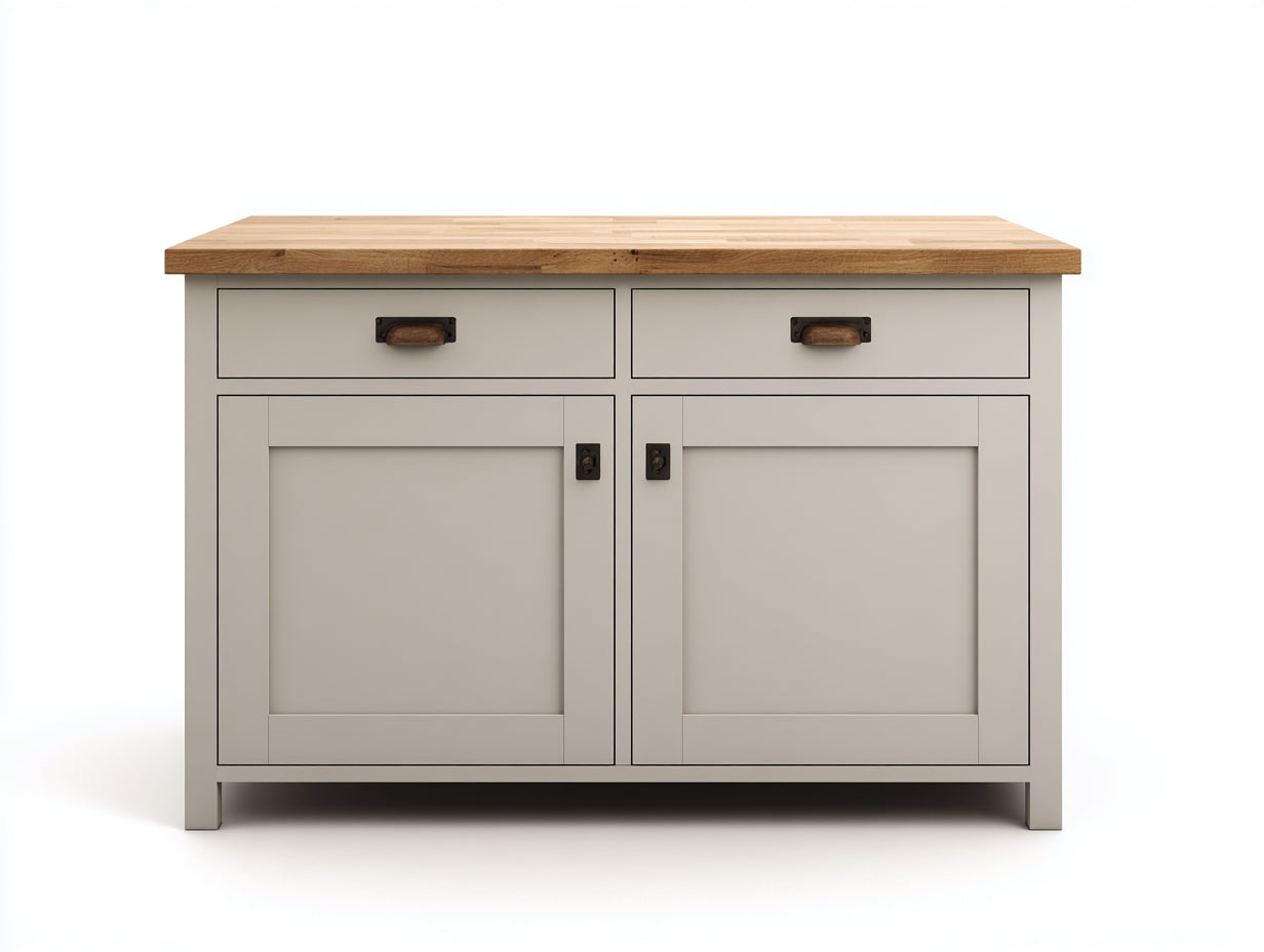 Credenza-legno-massello-125x52x95 cm-grigio-moderno