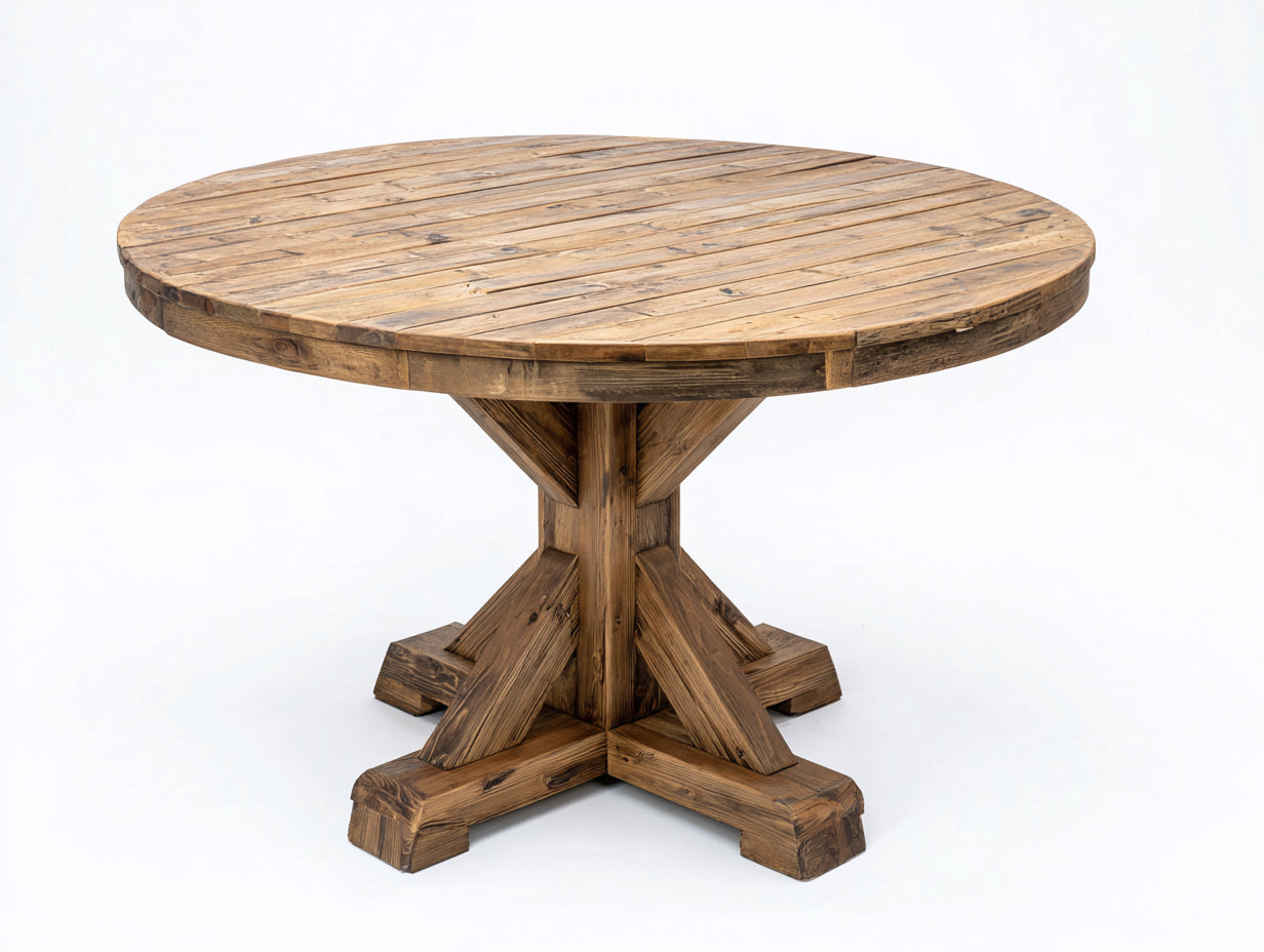 Tavolo da giardino - Legno - 140x140x76 cm - Rovere rustico - Stile country