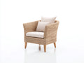 Poltrona da giardino - fibra naturale-tessuto-legno - 82x74x83 cm - beige-naturale - stile mediterraneo