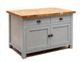 Credenza-legno massello-metallo-112x60x94 cm-grigio chiaro-naturale-moderno